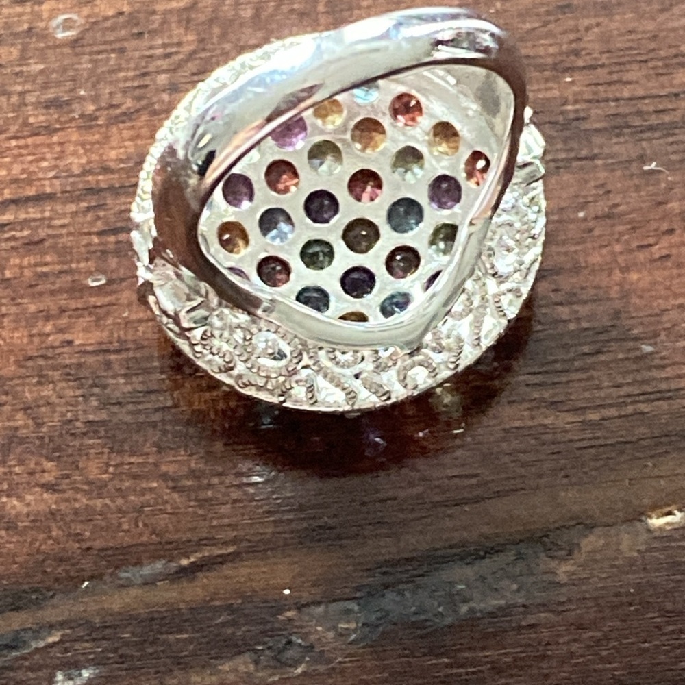 Multicolor Gemstone Silver Ring - Picture 6 of 6